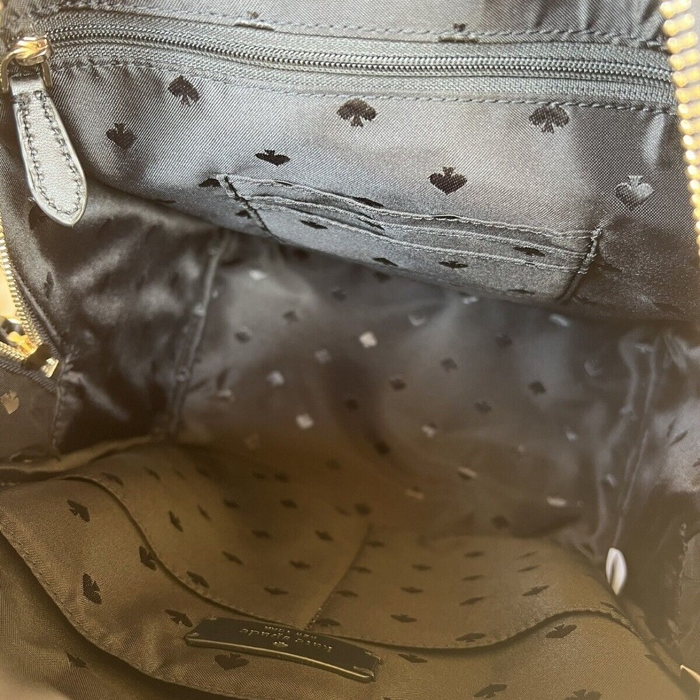 Kate Spade Chelsea Medium The Little Better Nylon Backpack Black Multi Leopard - Picture 4 of 4